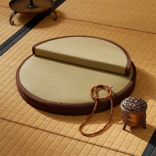 Tatami Japanese Style Round Cushion Seat Straw Meditation Zafu Zabuton Buddha Worship Zen Cushion Yoga Home Bay Window Seat | Guided Meditation