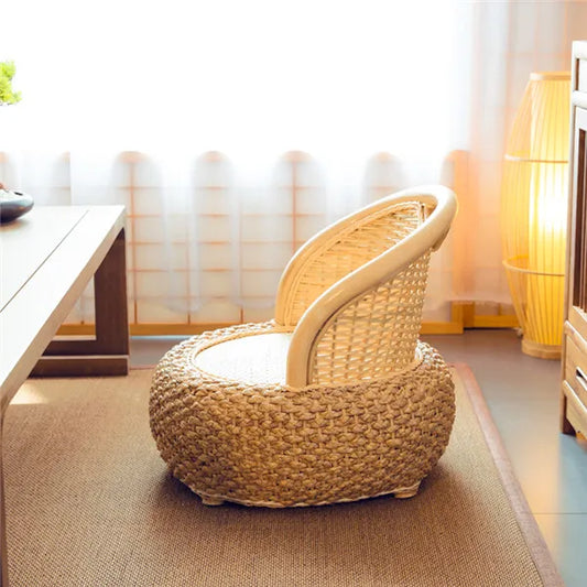 Rattan reshaped meditation chair, handmade legless chair, suitable for meditation, Zen, reading, yoga, games | Guided Meditation