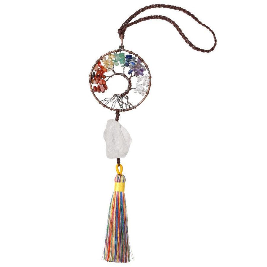 Tree of life of the 7 Chakras in natural stones to hang | Décoration | 3rd eye chakra, car, crown chakra, eye chakra, Maison et décoration, natural stones, new, office, root chakra, sacral chakra, solar plexus chakra, throat chakra, Tree of Life, zen, Zen decoration | Guided Meditation