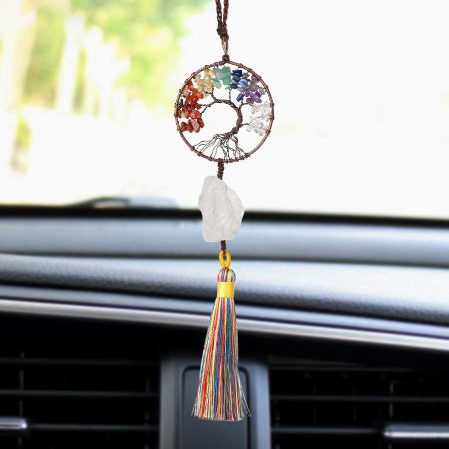 Tree of life of the 7 Chakras in natural stones to hang | Décoration | 3rd eye chakra, car, crown chakra, eye chakra, Maison et décoration, natural stones, new, office, root chakra, sacral chakra, solar plexus chakra, throat chakra, Tree of Life, zen, Zen decoration | Guided Meditation