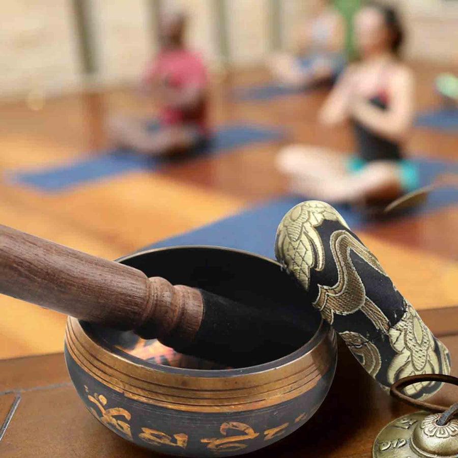 Tibetan singing bowl with its stand, its mallet and a storage bag | bowl, Feng Shui, new, Singing bowl, Tibetan, zen | Guided Meditation