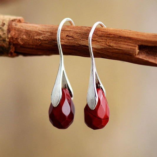 Dangling earrings in faceted red Jasper | Boucles d'oreilles | Boucles d'oreilles, earring, Earrings, jasper, new, Red Jasper | Guided Meditation