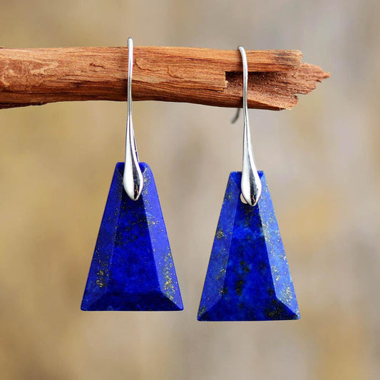 Dangling faceted trapezium earrings in Lapis Lazuli | Boucles d'oreilles | Boucles d'oreilles, earr, earring, Earrings, Lapis Lazuli, new | Guided Meditation