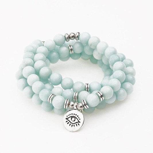 Mala 108 “Elevation” beads in natural Aquamarine stones | Mala bouddhiste | Aquamarine, bead, Malas, Malas bouddhiste, new | Guided Meditation