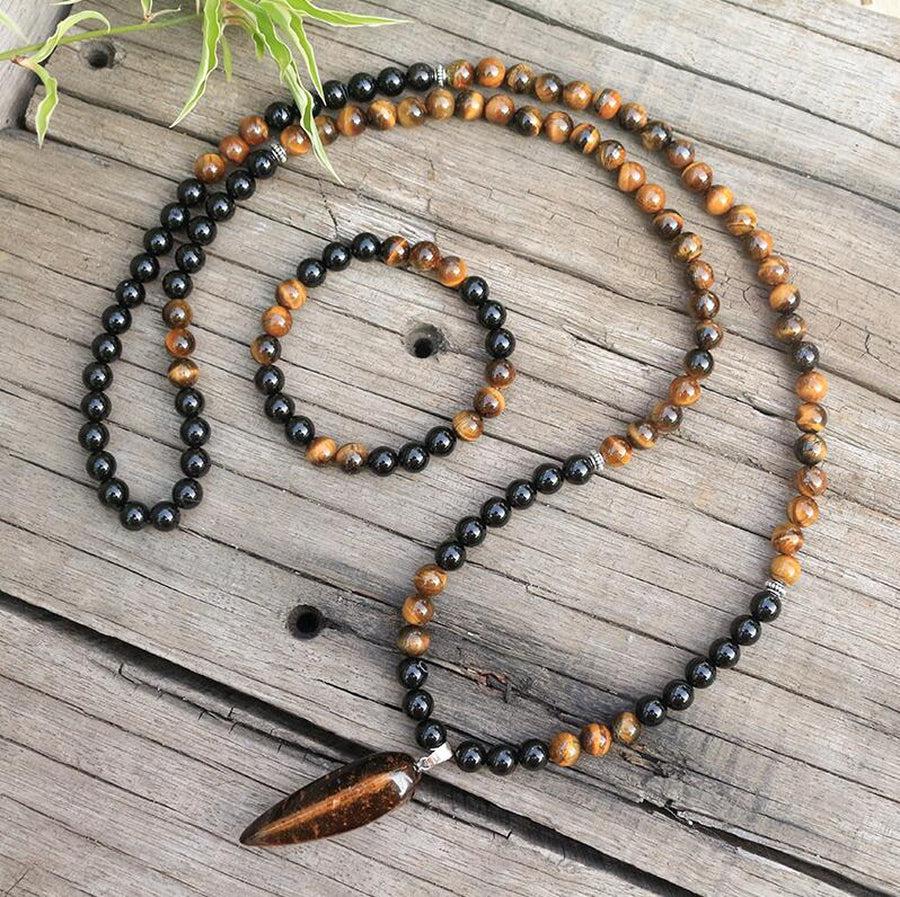 Mala and protection 108 beads in Tiger's Eye and its bracelet | Bracelet | Bracelets, Malas, Malas bouddhiste, new, Tiger's Eye | Guided Meditation