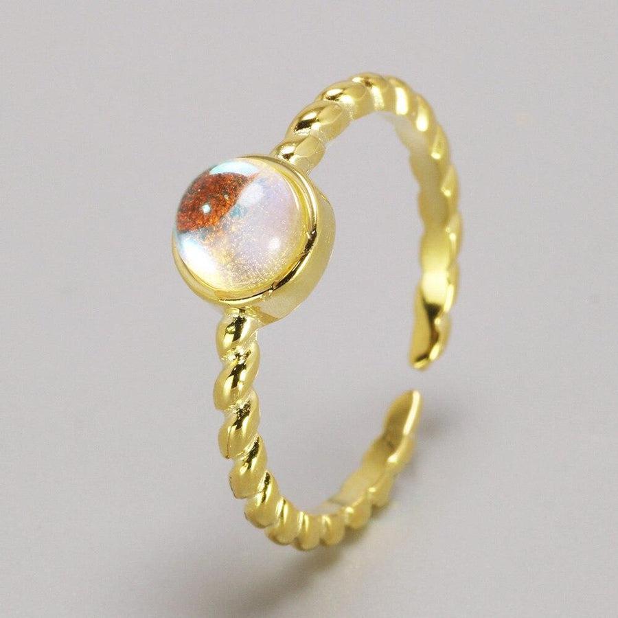 Open Ring and Natural Moonlight Stone | Ring | fertility, gold plating, hormonal, intuition, irregular, jewelry, meditation, menopause, moonstone, mothers, natural, new, ring, silver, tenderness, women | Guided Meditation