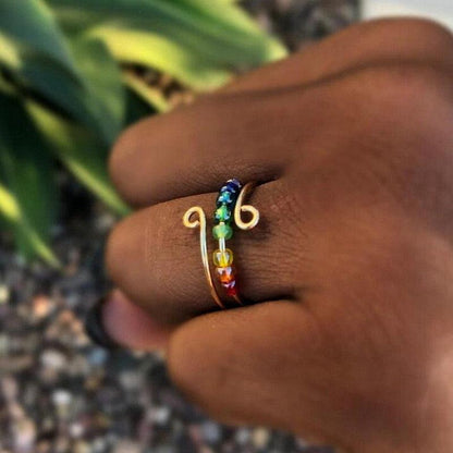 Rings of the 7 chakras in glass beads | ring | 7 Chakra, 7 Chakras, glass beads, jewelry, meditation, new, ring | Guided Meditation