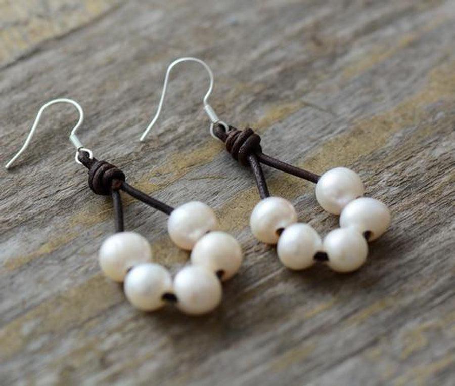 Freshwater pearl and leather earrings | Earring | Boucles d'oreilles, earring, Earrings, new, pearl | Guided Meditation