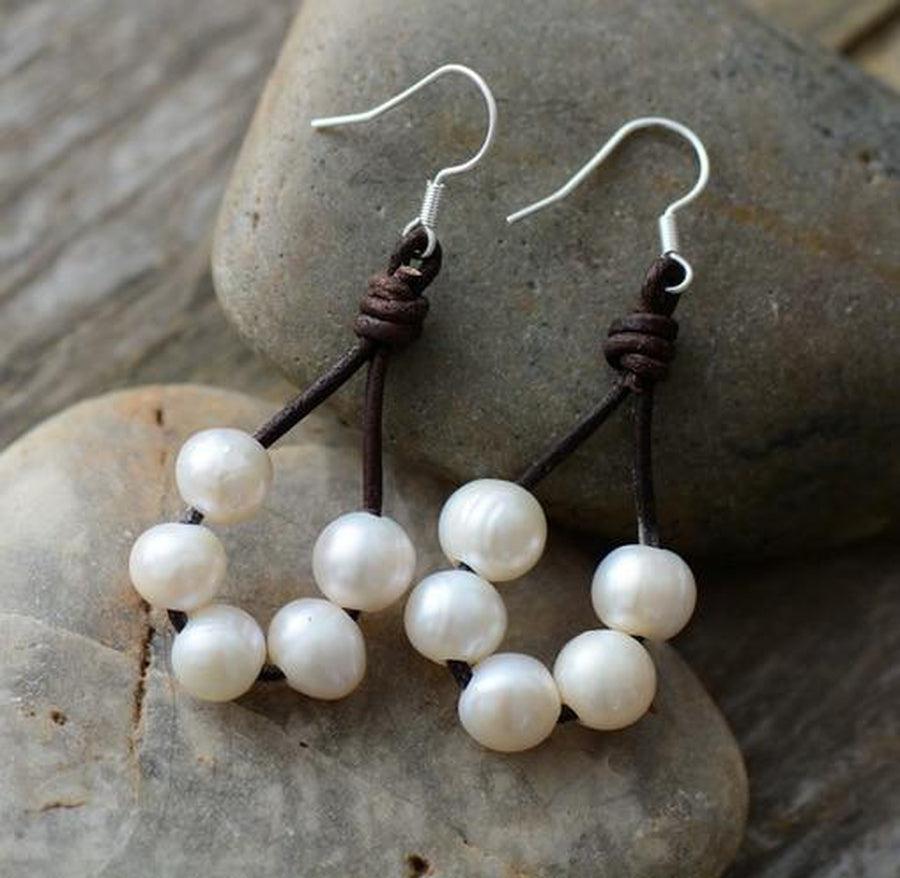 Freshwater pearl and leather earrings | Earring | Boucles d'oreilles, earring, Earrings, new, pearl | Guided Meditation
