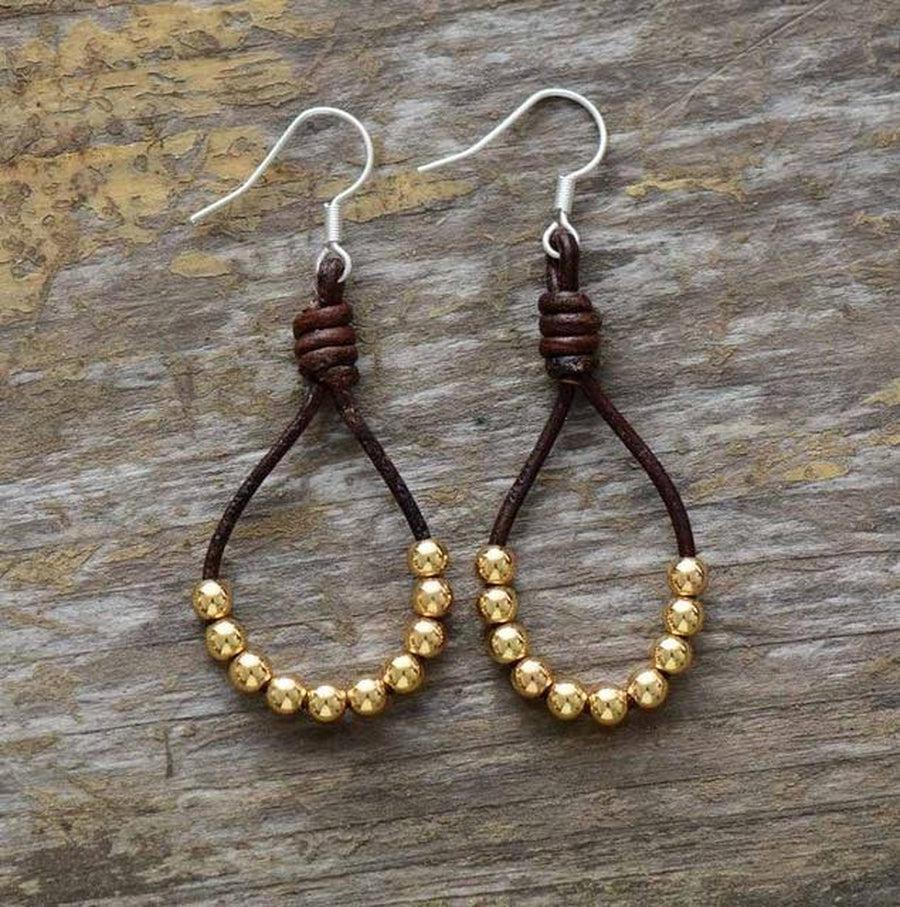 Pearl and genuine leather earrings | Earring | Boucles d'oreilles, earring, Earrings, OCU1, pearl | Guided Meditation