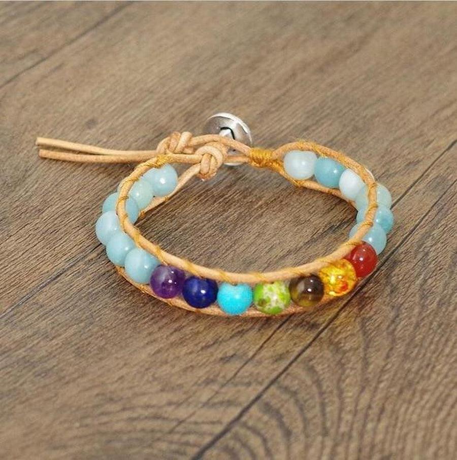 “Love and tenderness” bracelet of the 7 chakras and Amazonite | Bracelet | 7 Chakras, Amazonite, Bracelet, Bracelets, Chakras, love, OCU1, tenderness | Guided Meditation