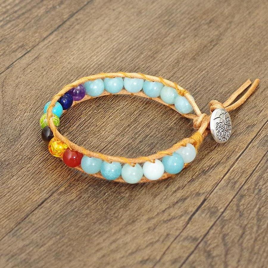“Love and tenderness” bracelet of the 7 chakras and Amazonite | Bracelet | 7 Chakras, Amazonite, Bracelet, Bracelets, Chakras, love, OCU1, tenderness | Guided Meditation