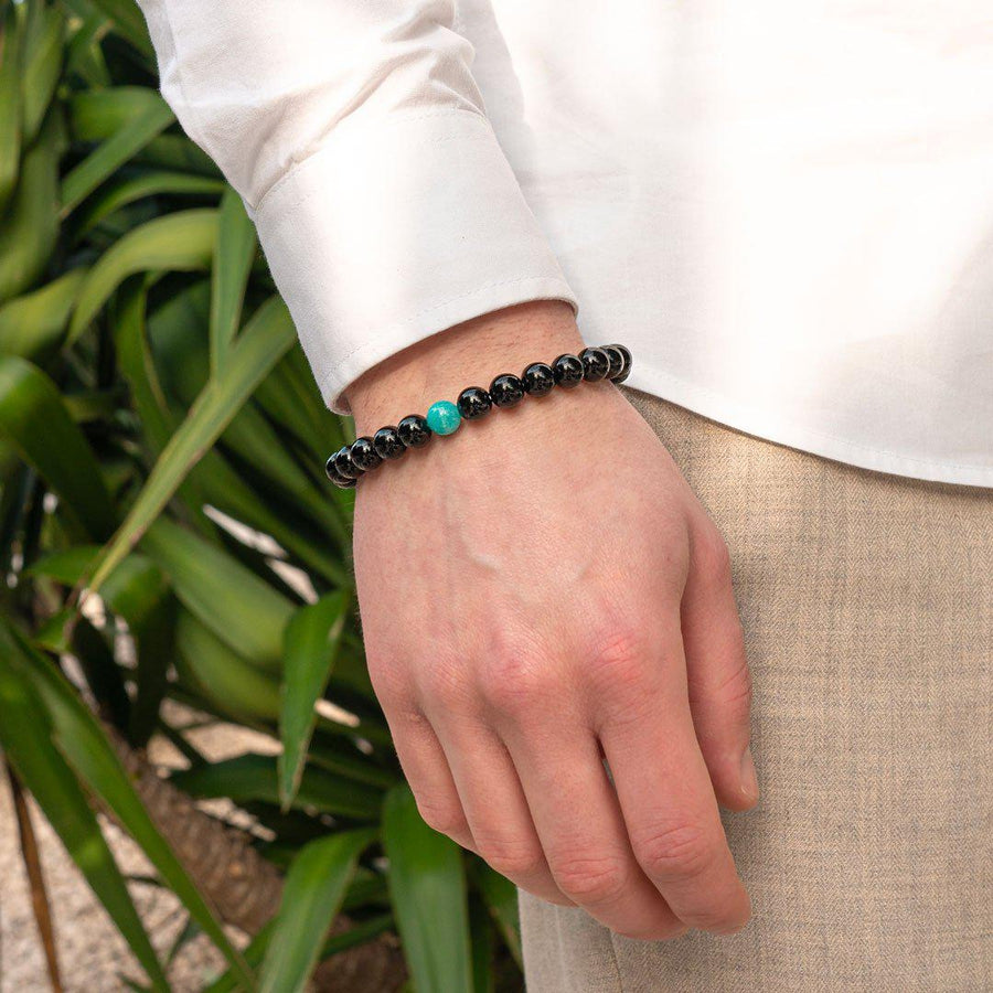 “Anti-stress” Bracelet in Black Onyx and Amazonite | Bracelet | Amazonite, Anti-stress, Black Onyx, new, premiums, quantity_5 | Guided Meditation