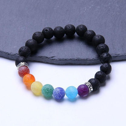 Bracelet of the 7 chakras lava and glass beads | Bracelet | 7 chakras, bead, Bracelet, Bracelets, Chakras, OCU1 | Guided Meditation