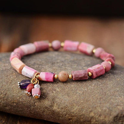 Elegance bracelet in natural Rhodonite | Bracelet | Bracelets, new, Rhodonite | Guided Meditation