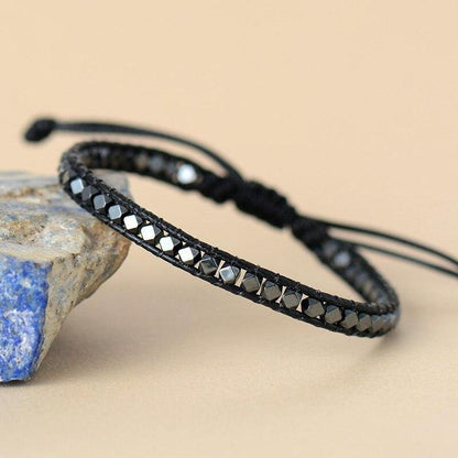 Bracelet in faceted natural Hematite | Bracelet | Bracelets, Hematite, new | Guided Meditation