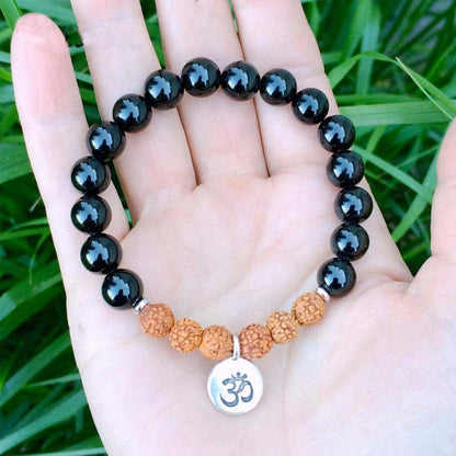 Onyx bracelet and genuine Rudraksha beads | Bracelet | Bracelets, OCU1, Onyx, OnyxRudraksha beads | Guided Meditation