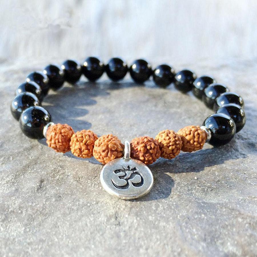 Onyx bracelet and genuine Rudraksha beads | Bracelet | Bracelets, OCU1, Onyx, OnyxRudraksha beads | Guided Meditation