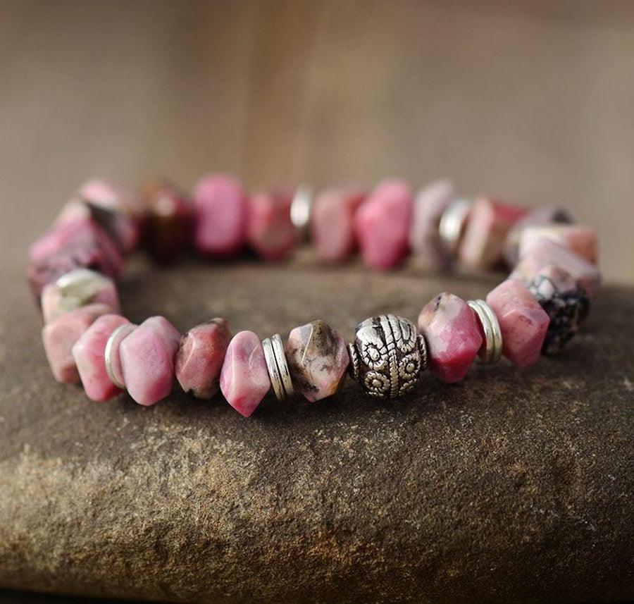 Rhodonite bracelet and its heart charm engraved Tree of life | Bracelet | Bracelets, new, Rhodonite | Guided Meditation