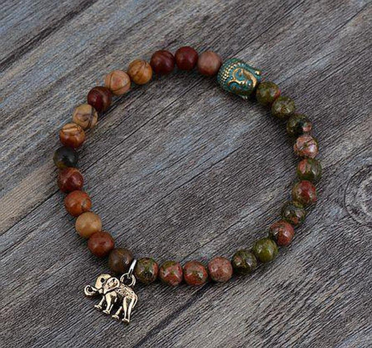 “Inner balance” bracelet in Jasper and Unakite | Bracelet | Bracelets, jasper, new, OCU1, Unakite | Guided Meditation