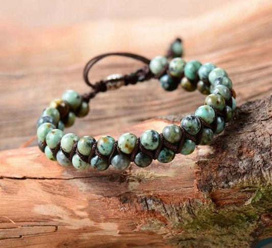"Shamballa" cuff bracelet in semi-precious stones | Bracelet | Bracelets, new, OCU1, semi-precious stones | Guided Meditation