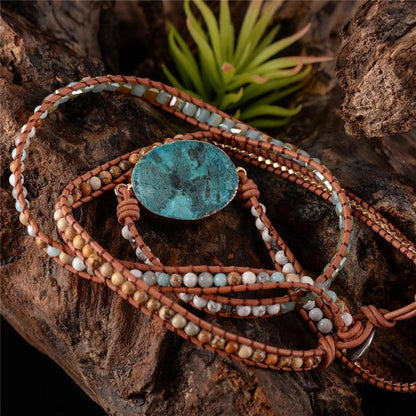 Multi-turn bracelet in turquoise Jasper stones | Bracelet | Bracelets, jasper, OCU1, Turquoise | Guided Meditation