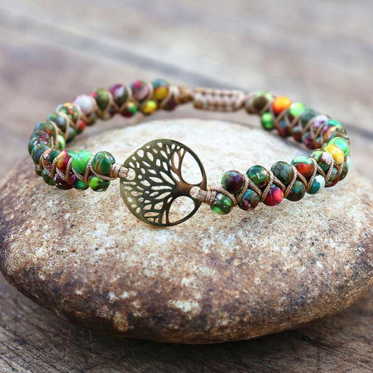 Shamballa bracelet "Tree of life" in natural Imperial Jasper | Bracelet | Bracelets, Jasper, new | Guided Meditation