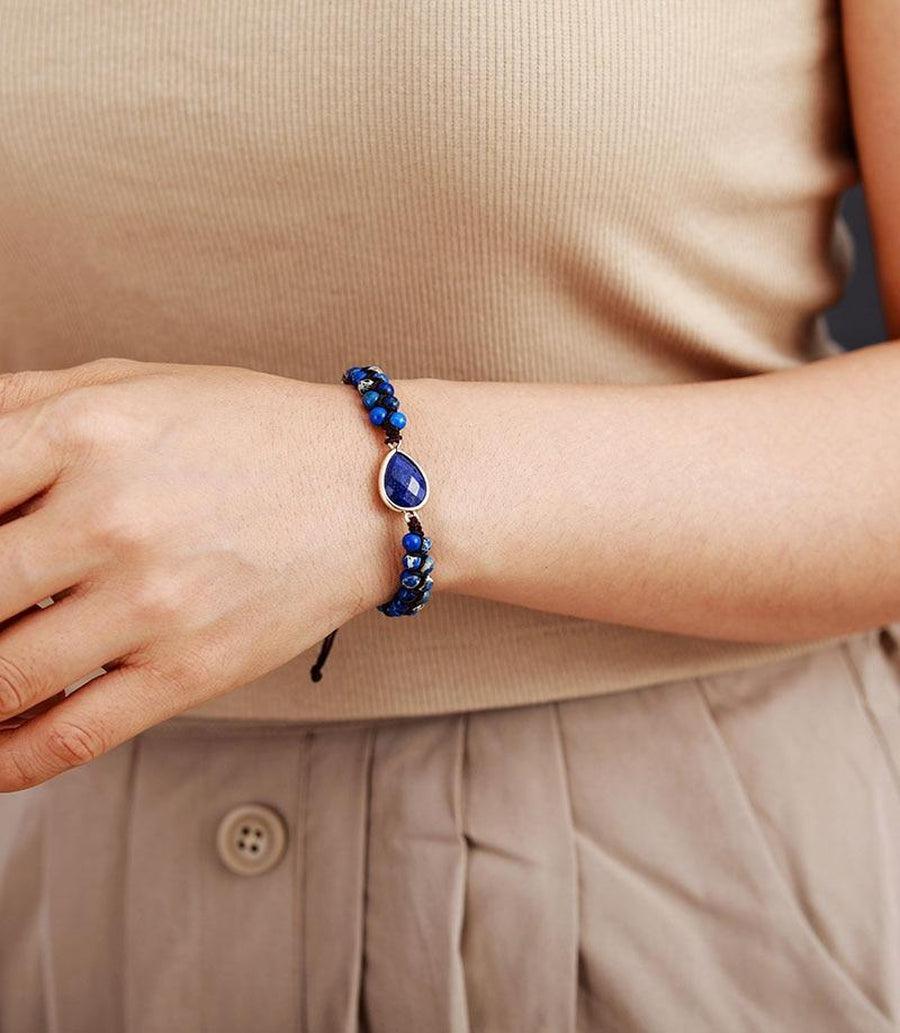 Shamballa Bracelet "Tonus and Creativity" in Blue Jasper and Lapis Lazuli | Bracelet | Blue Jasper, Bracelets, Lapis Lazuli, new, Shamballa | Guided Meditation
