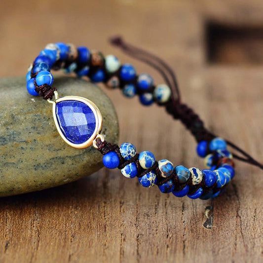 Shamballa Bracelet "Tonus and Creativity" in Blue Jasper and Lapis Lazuli | Bracelet | Blue Jasper, Bracelets, Lapis Lazuli, new, Shamballa | Guided Meditation