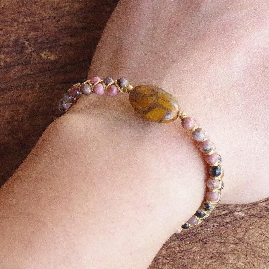 Shamballa type bracelet in natural Jasper and Rhodonite | Bracelet | Bracelets, jasper, new, Rhodonite | Guided Meditation