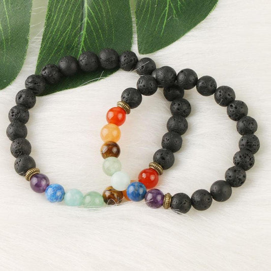 7 chakra healing bracelets in natural stones and Lava stones | Bracelet | 7 Chakra, 7 Chakras, Bracelet, Bracelets, Chakras, healing, Lava, Lava stones, new, OCU1 | Guided Meditation
