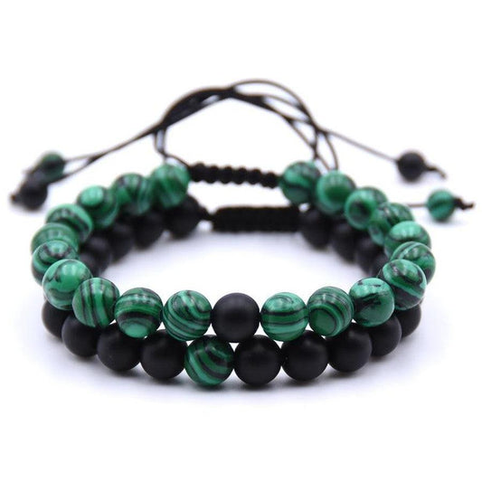 Two-tone green and black “distance” wristbands bracelet | Bracelet | Bracelets, distance, Malachite, Matte Black Onyx, new, OCU1 | Guided Meditation