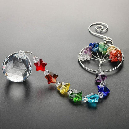 “Tree of Life” sun catcher, prisms and crystal ball pendant | Décoration | 7 Chakra, 7 Chakras, crystal ball, decoration, new, prisms | Guided Meditation
