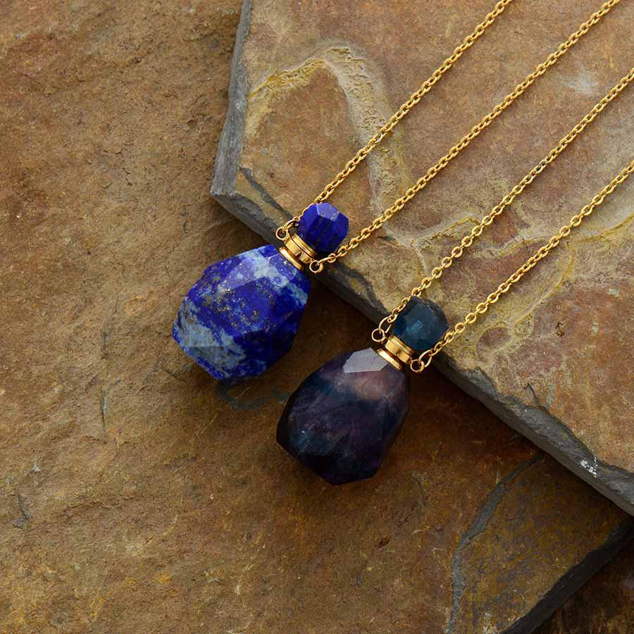 Necklace with natural stone fragrance diffuser pendant | Pendentif | Colliers & Pendentifs, Lapis Lazuli, necklace, new, Pendant, Pendants | Guided Meditation