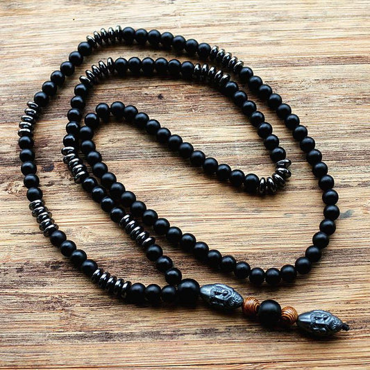 Masculine necklace in Hematites and natural stones | Collier | Colliers & Pendentifs, Hematites, necklace, OCU1 | Guided Meditation