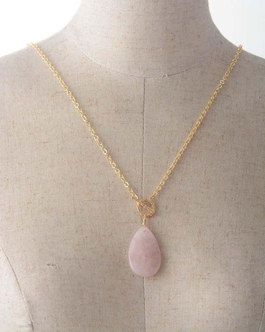 Natural Rose Quartz Teardrop Pendant Necklace | Pendentif | Colliers & Pendentifs, necklace, new, Pendant, Rose Quartz | Guided Meditation