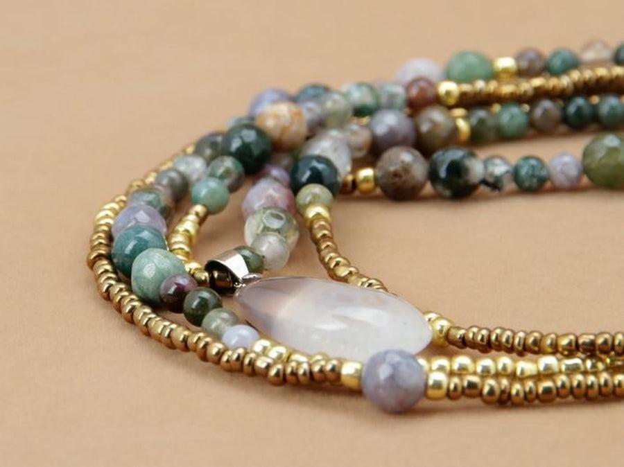 Beaded bohemian long necklace in 3 rows | Collier | bead, Colliers & Pendentifs, necklace, new, OCU1 | Guided Meditation