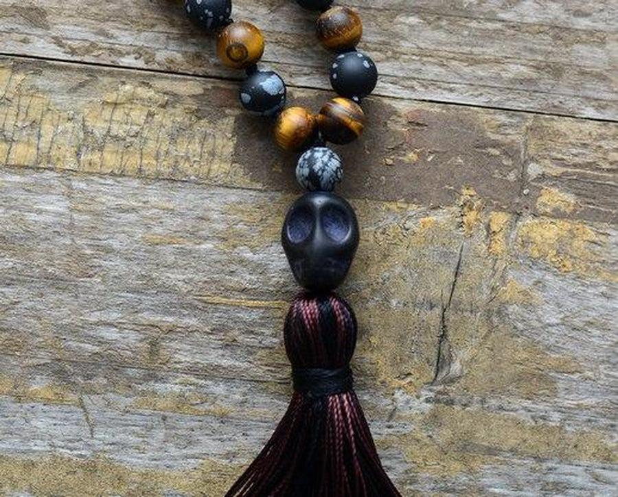 "Stability and Protection" necklace in natural Onyx, Tiger's Eye and Jasper beads | Collier | Black Onyx, Colliers & Pendentifs, jasper, necklace, new, OCU1, Onyx, Protection, Stability, Tiger Eye, Tiger's Eye | Guided Meditation