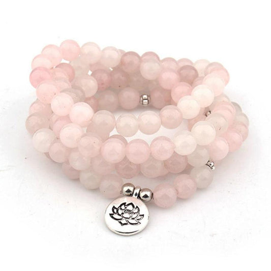 Mala 108 "heart chakra" in natural pink Crystal beads and its charm | Mala bouddhiste | Bracelet, Bracelets, Chakras, heart chakra, Mala, Malachite, Malas, OCU1, pink Crystal | Guided Meditation