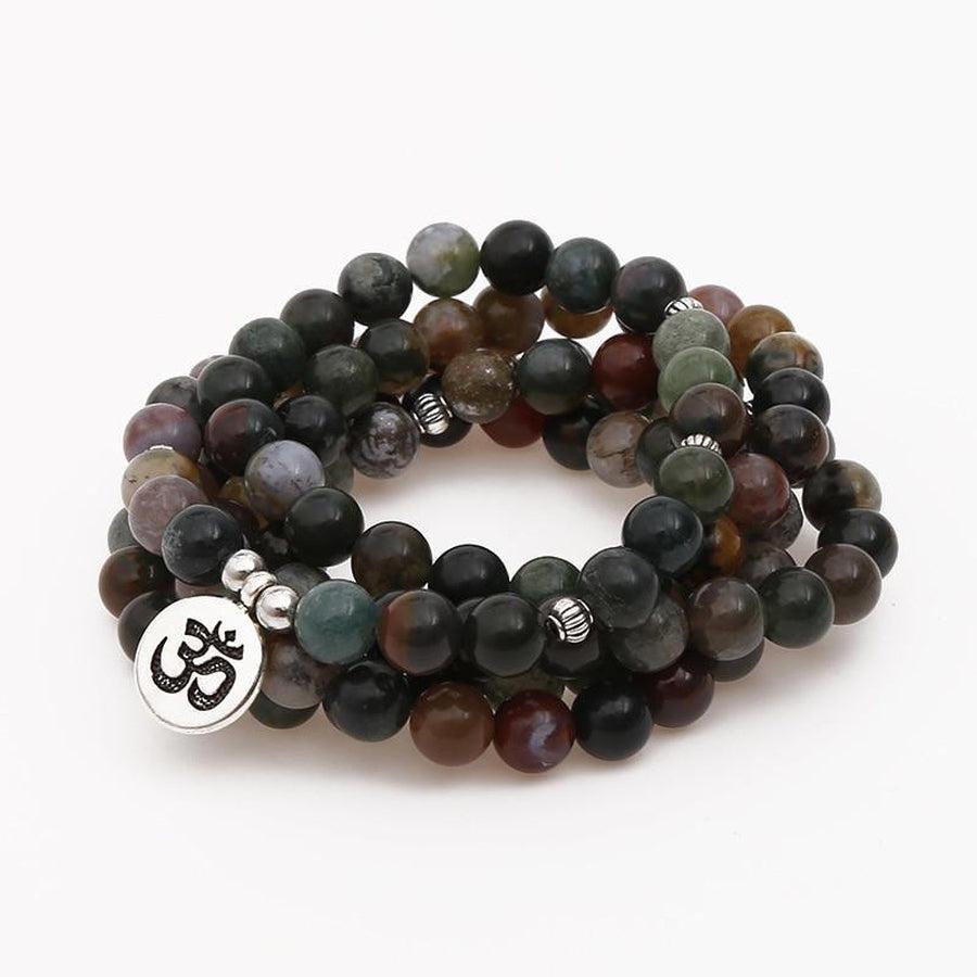 Mala 108 "self-esteem and communication" in natural Indian Onyx stone beads | Mala bouddhiste | bead, Indian Onyx, Mala, Malas, Malas bouddhiste, OCU1, Onyx | Guided Meditation