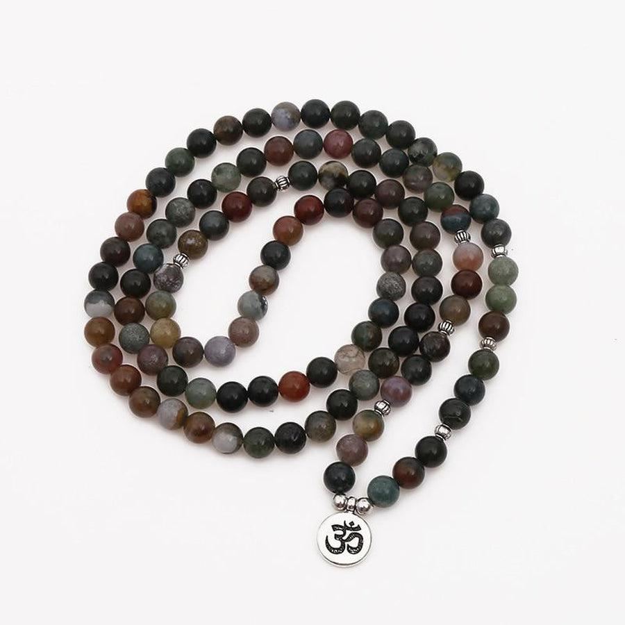 Mala 108 "self-esteem and communication" in natural Indian Onyx stone beads | Mala bouddhiste | bead, Indian Onyx, Mala, Malas, Malas bouddhiste, OCU1, Onyx | Guided Meditation