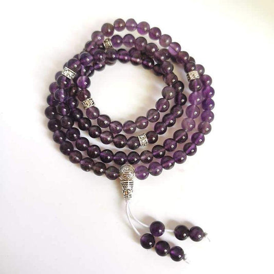 “Soothing and Immunity” Mala in Amethyst | Mala bouddhiste | Amethyst, bead, immunity, Malas, Malas bouddhiste, new, Soothing | Guided Meditation