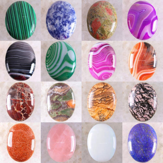 Oval cabochon shaped natural stones | Lithothérapie | Amethyst, Black Agate, Blue Opal, Blue Sodalite, Brown Agate, Carnelian, Dark Red Jasper, Eye of tiger, gray labradorite, Green Agate, Green Aventurine, Green Jade, jasper, Jasper Picasso, Jasper Picture, Labradorite, Lapis Lazuli, Lithothérapie, natural stones, OCU1, Orange Agate, Pink Agate, red Jade, Red Jasper, Rhodonite, ring, Rock Crystal, Rose Quartz, Sodalite, Stone Gold, Turquoise, Unakite Epidote, Violet Agate, White Turquoise, Zoisite | Guided