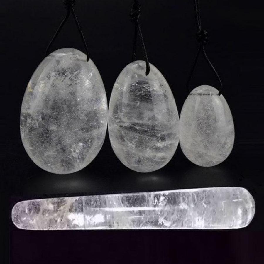 Set of 3 Yoni Eggs in Rock Crystal | Oeuf de Yoni | Crystal, oeuf de yoni, Rock Crystal, Rock Crystals, yoni, Yoni Eggs | Guided Meditation